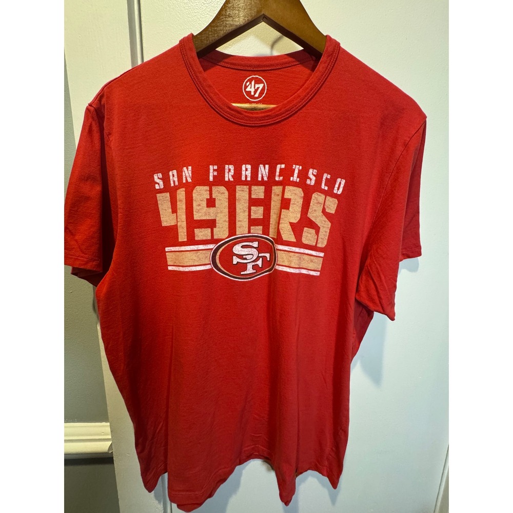 47 Brand San Francisco 49ers T-Shirt Mens XL Red Distressed Graphic NFL Tee